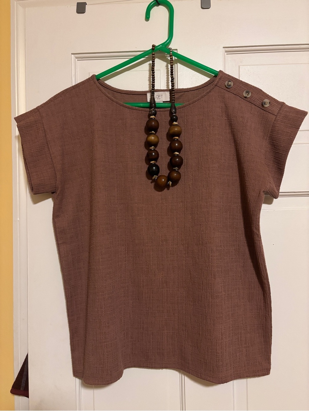 LOFT Short-Sleeve Top in Dusty Mauve